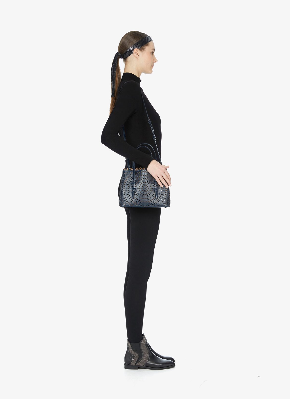 Mina 25 Tote-Bag ALAÏA NIGHT BLUE MINA 25 TOTE-BAG